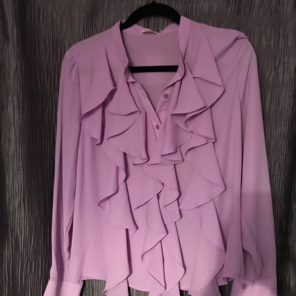 Luxe Moda Lavender Ruffle Blouse - Picture 5 of 6
